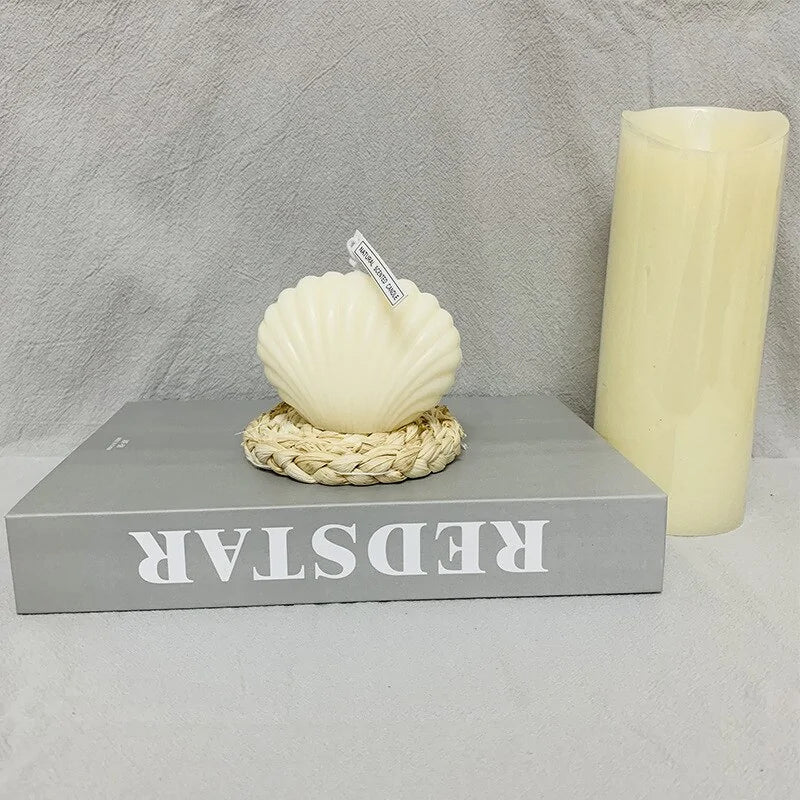 Vela Decorativa en Forma de Concha (Cera de Soja)
