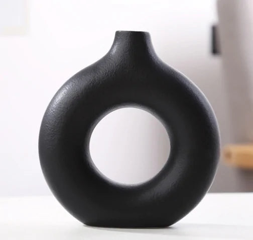 Jarrón de Cerámica (Diseño Donut)