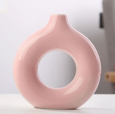 Jarrón de Cerámica (Diseño Donut)